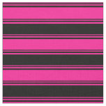 Deep Pink and Black Lines Fabric