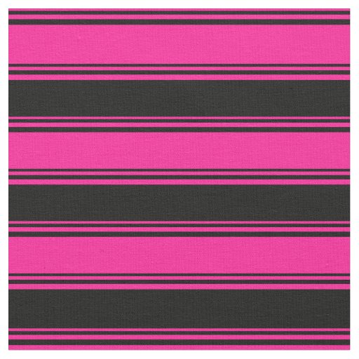 Deep Pink and Black Lines Fabric