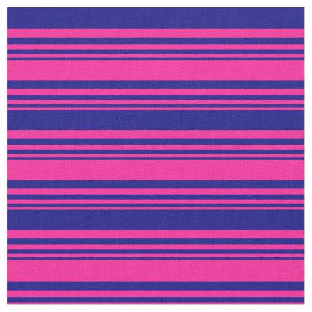 Deep Pink and Blue Colored Pattern Fabric (Close Up)