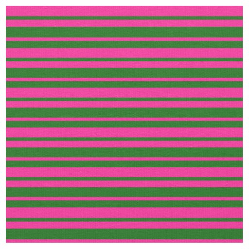 Deep Pink and Dark Green Stripes Pattern Fabric