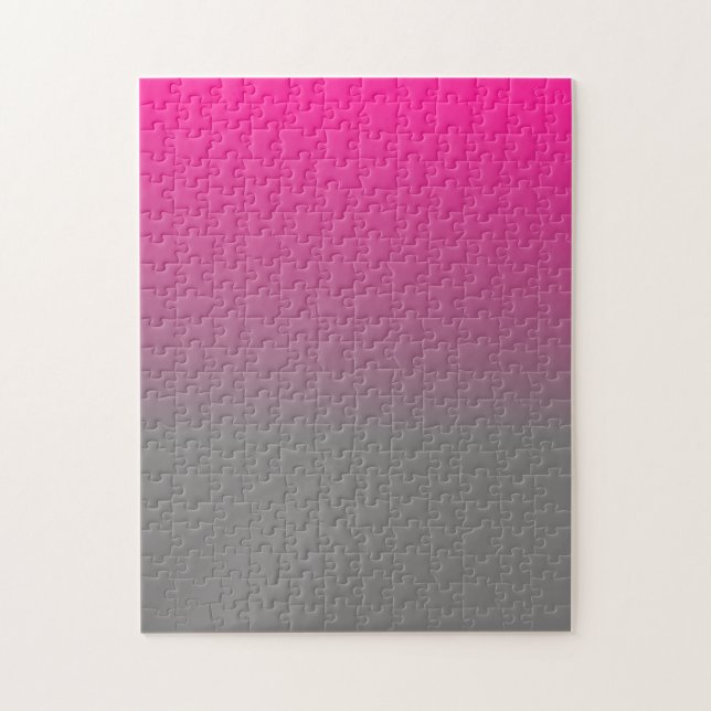 Deep Pink and Gray Ombre Pattern Jigsaw Puzzle (Vertical)