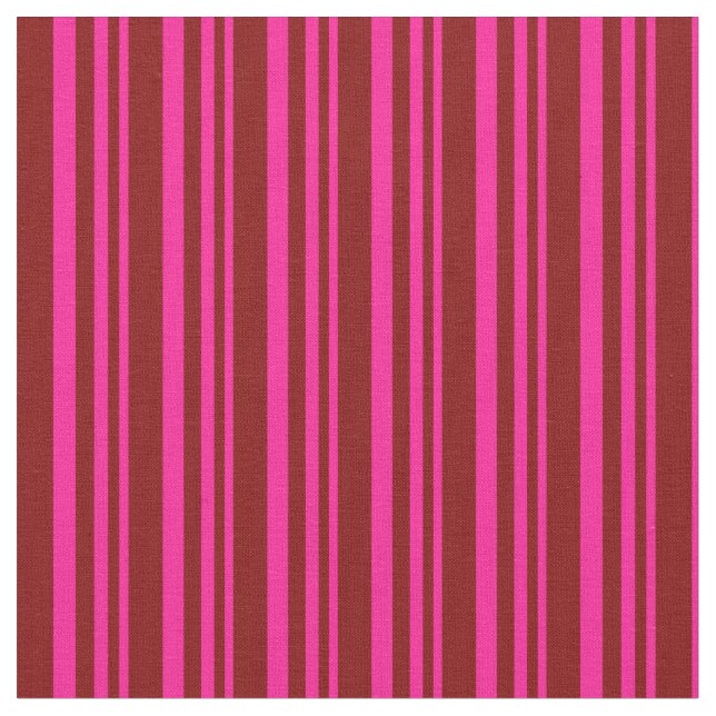 Deep Pink and Maroon Lines/Stripes Pattern Fabric (Close Up)