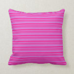 [ Thumbnail: Deep Pink and Orchid Colored Lines Throw Pillow ]