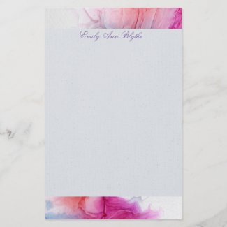 Deep Pink and Peach Romantic Stationery