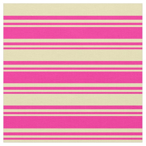 Deep Pink and Tan Stripes Pattern Fabric