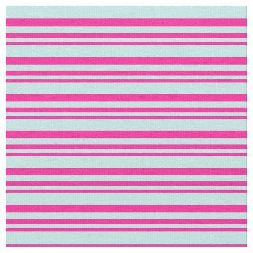 Deep Pink and Turquoise Striped Pattern Fabric