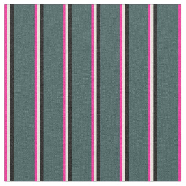 Deep Pink, Beige, Black, and Dark Slate Gray Fabric (Close Up)