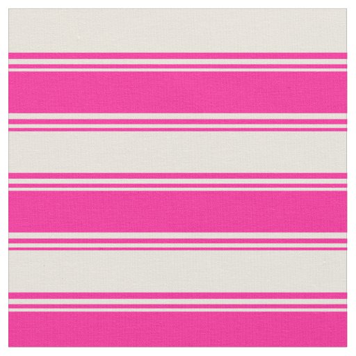 Deep Pink & Beige Lines/Stripes Pattern Fabric