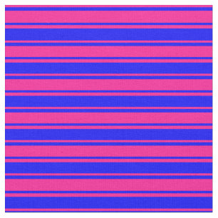 Deep Pink & Blue Colored Lines Fabric