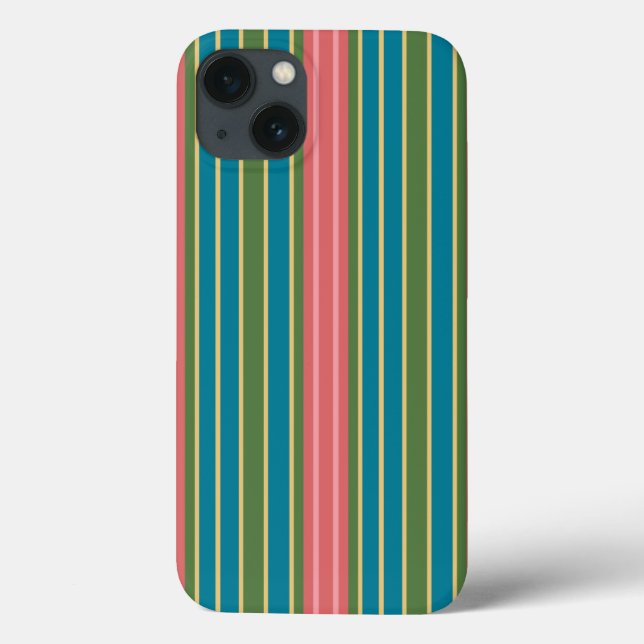 Deep Pink Blue Green Striped iPad Case-Mate Case (Back)