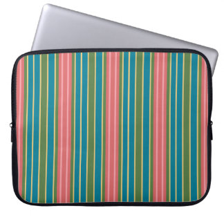 Deep Pink, Blue, Green Striped Laptop Sleeve
