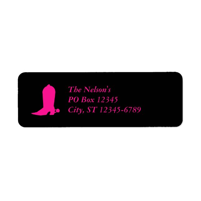 Deep Pink Boot Label (Front)