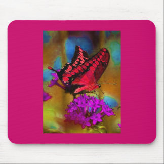 Deep Pink Butterfly Mouse Pad