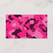 Deep Pink Camo; Chalkboard look Business Card (Back)
