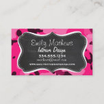 Deep Pink Camo; Chalkboard Look Business Card at Zazzle