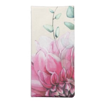 Deep Pink Dahlia Floral Art Napkins