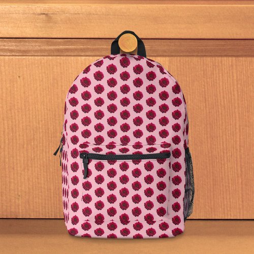 Deep Pink Dahlia Flower Seamless on Backpack