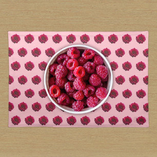 Deep Pink Dahlia Flower Seamless Pattern on Cloth Placemat