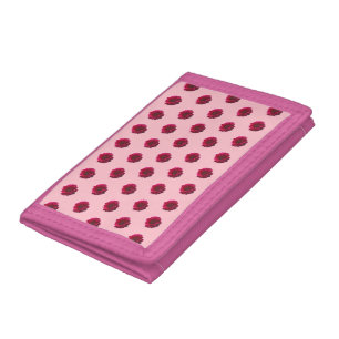Deep Pink Dahlia Flower Seamless Pattern on Wallet