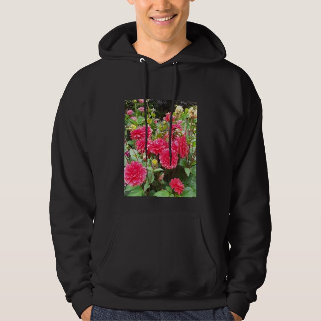 Deep Pink Dahlias Hoodie (Front)
