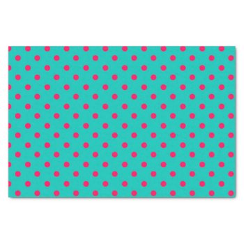 Deep Pink Dots On Aqua Blue Tissue Paper by greatgear at Zazzle