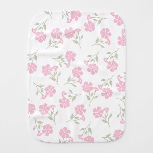 Deep Pink Floral Baby Burp Cloth Soft Durable Desi