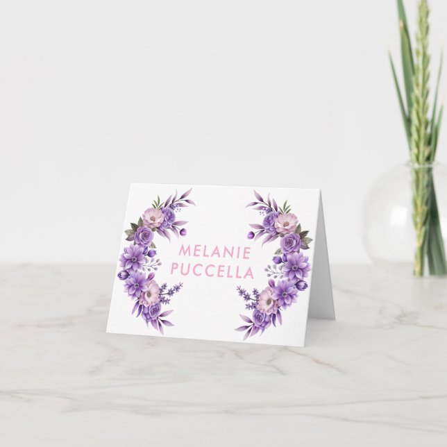 Deep Pink Floral Baby Shower Thank You Card Design (Front)