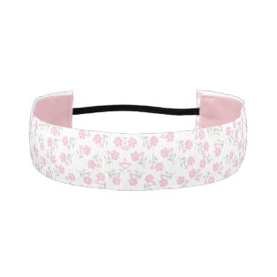 Deep Pink Floral Pattern Athletic Headband Sport S