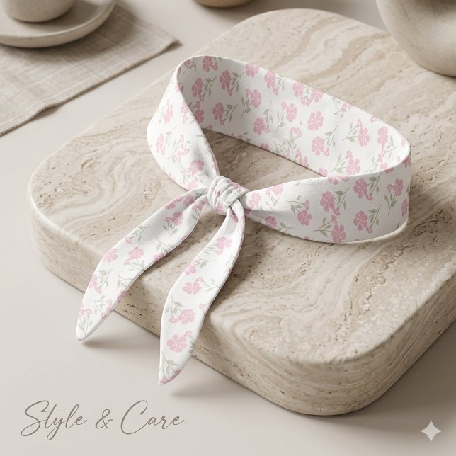 Deep Pink Floral Pattern Tie Headband Fashion Chic (Deep Pink Floral Pattern Tie Headband Fashion Chic)