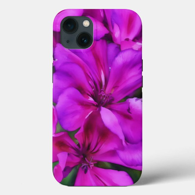 Deep Pink Flowers Floral Art Phone Case (Back)