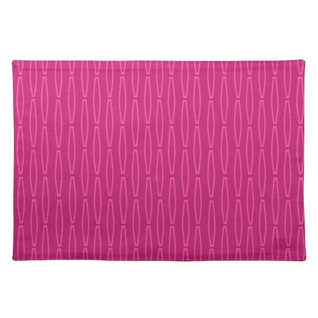 Deep Pink Geometric Repeat  Cloth Placemat (Front)