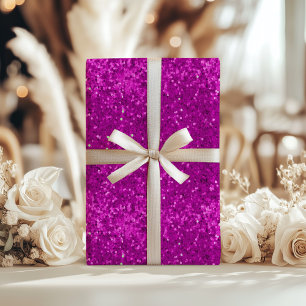 Deep Pink Glam Faux Glitter Pattern Wrapping Paper