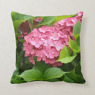Deep Pink Hydrangeas Throw Pillow