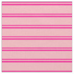 [ Thumbnail: Deep Pink & Light Pink Colored Lines Pattern Fabric ]