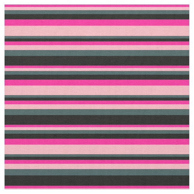 Deep Pink, Light Pink, Dark Slate Gray, and Black Fabric (Close Up)