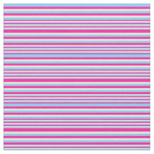 Deep Pink, Light Sky Blue, and Light Cyan Pattern Fabric