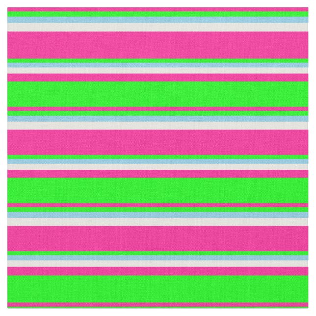Deep Pink, Lime, Sky Blue, and White Colored Fabric (Close Up)