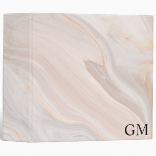 Deep Pink Marble Texture with Custom Text 3 Ring Binder