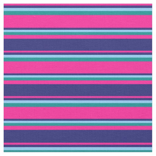 Deep Pink, Midnight Blue, Light Sky Blue & Cyan Fabric