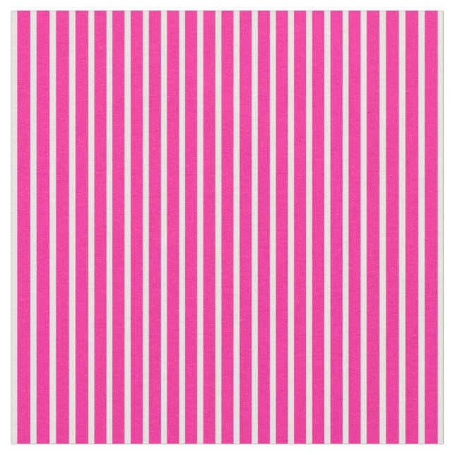 Deep Pink & Mint Cream Striped/Lined Pattern Fabric (Close Up)