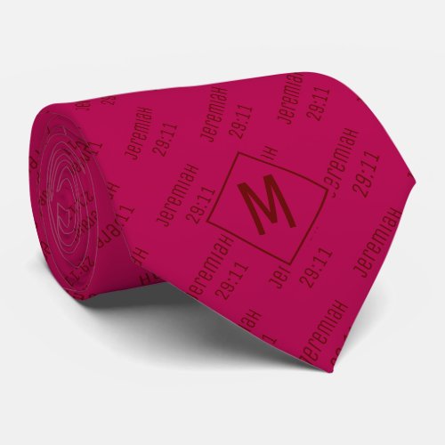 Deep Pink Orchid Flower JEREMIAH 29 11 Monogram Neck Tie