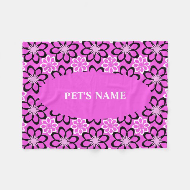 Deep Pink Personalized Dog Blankets (Front (Horizontal))