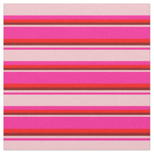 Deep Pink, Pink, Maroon & Red Colored Lines Fabric