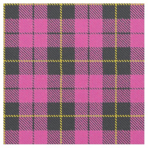 Deep pink plaid yellow/gold/black stripe fabric