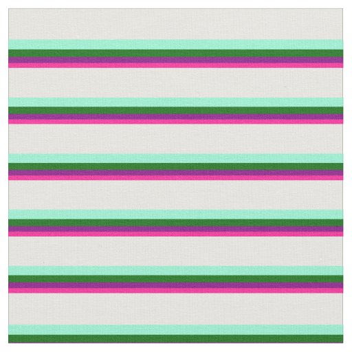 Deep Pink, Purple, Green, Aquamarine & Mint Cream Fabric