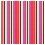 [ Thumbnail: Deep Pink, Red, Tan, Black & Mint Cream Colored Fabric ]