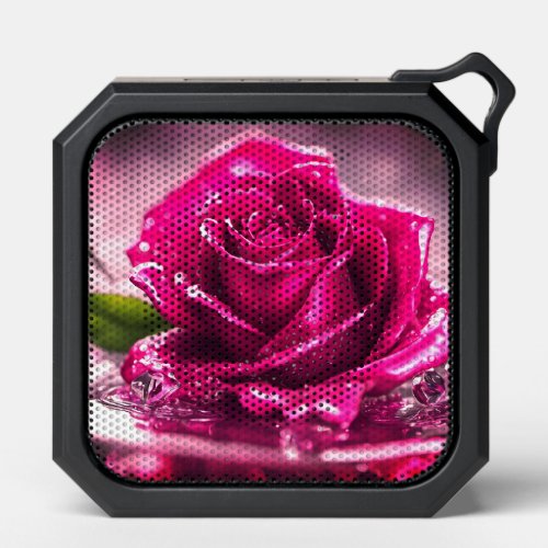 Deep Pink Rose  Water Droplets Bluetooth Speaker