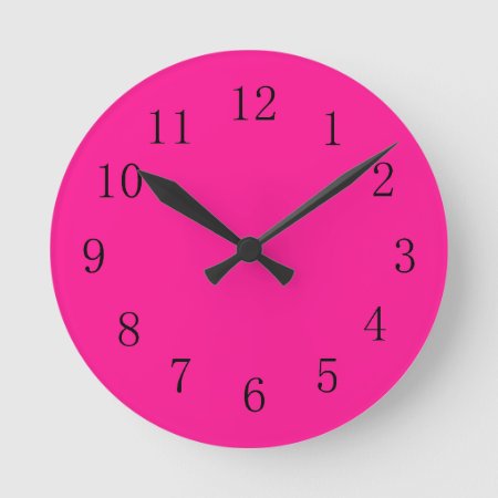 Deep Pink Round (medium) Wall Clock
