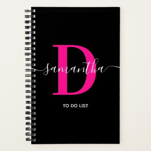 Deep Pink Signature Monogram To Do List Notebook