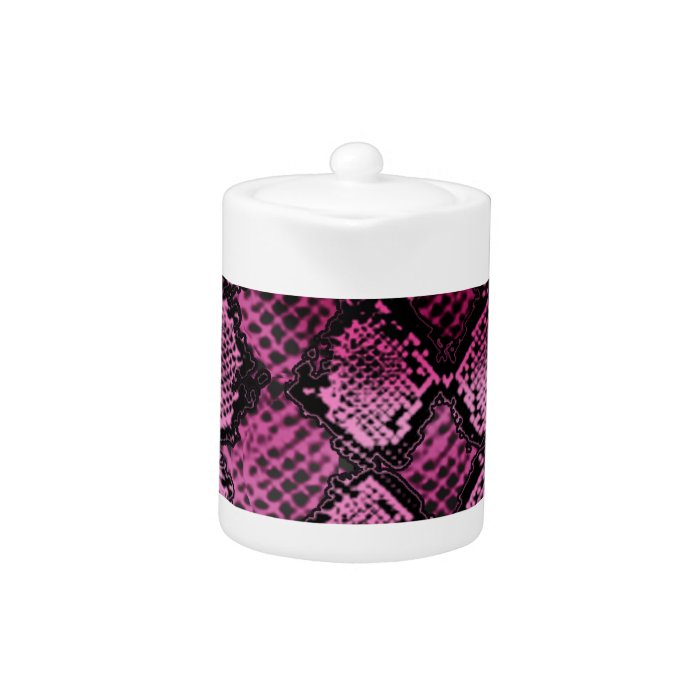 Deep Pink Snakeskin Pattern Ceramic Wares